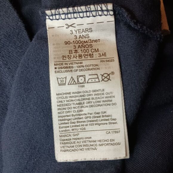 Baby Gap Toddler Boys Pocket T-Shirt Size 3 Navy - Picture 4 of 6